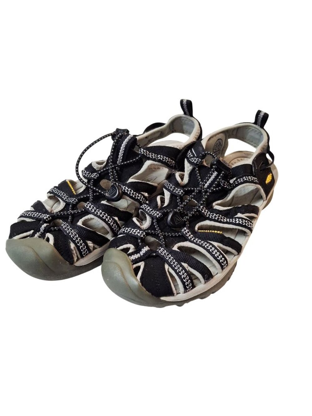 KEEN Womens 7.5  Keen Whisper in Black & Gray Waterproof Sandals W/ Adjustable S